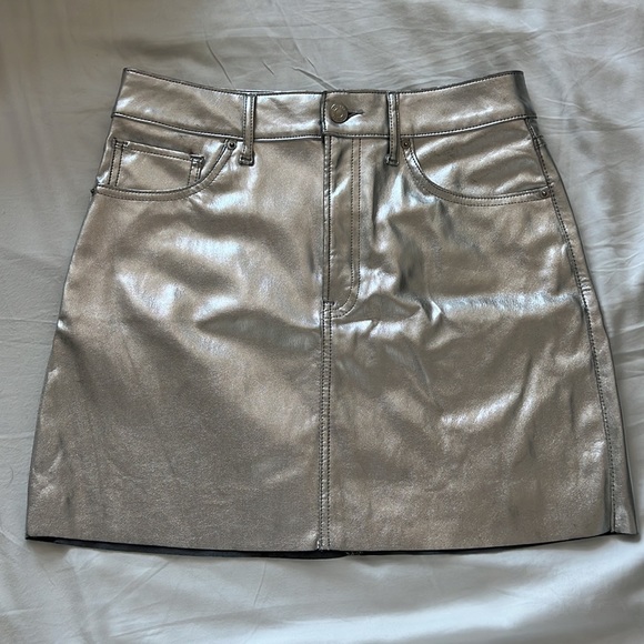 Express High Waisted Metallic Mini Skirt - Picture 6 of 13